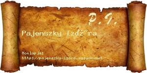 Pajenszky Izóra névjegykártya
